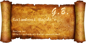 Galambosi Balár névjegykártya